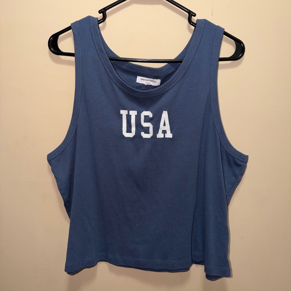 Grayson Threads Blue USA Tank Top - Picture 1 of 5